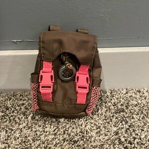 Our generation hiking backpack set. All plastic and dark green backpack.
